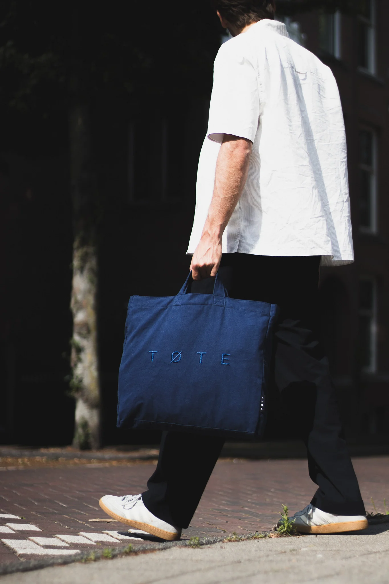Navy Blue TØTE Bag | Stitched - Image 17
