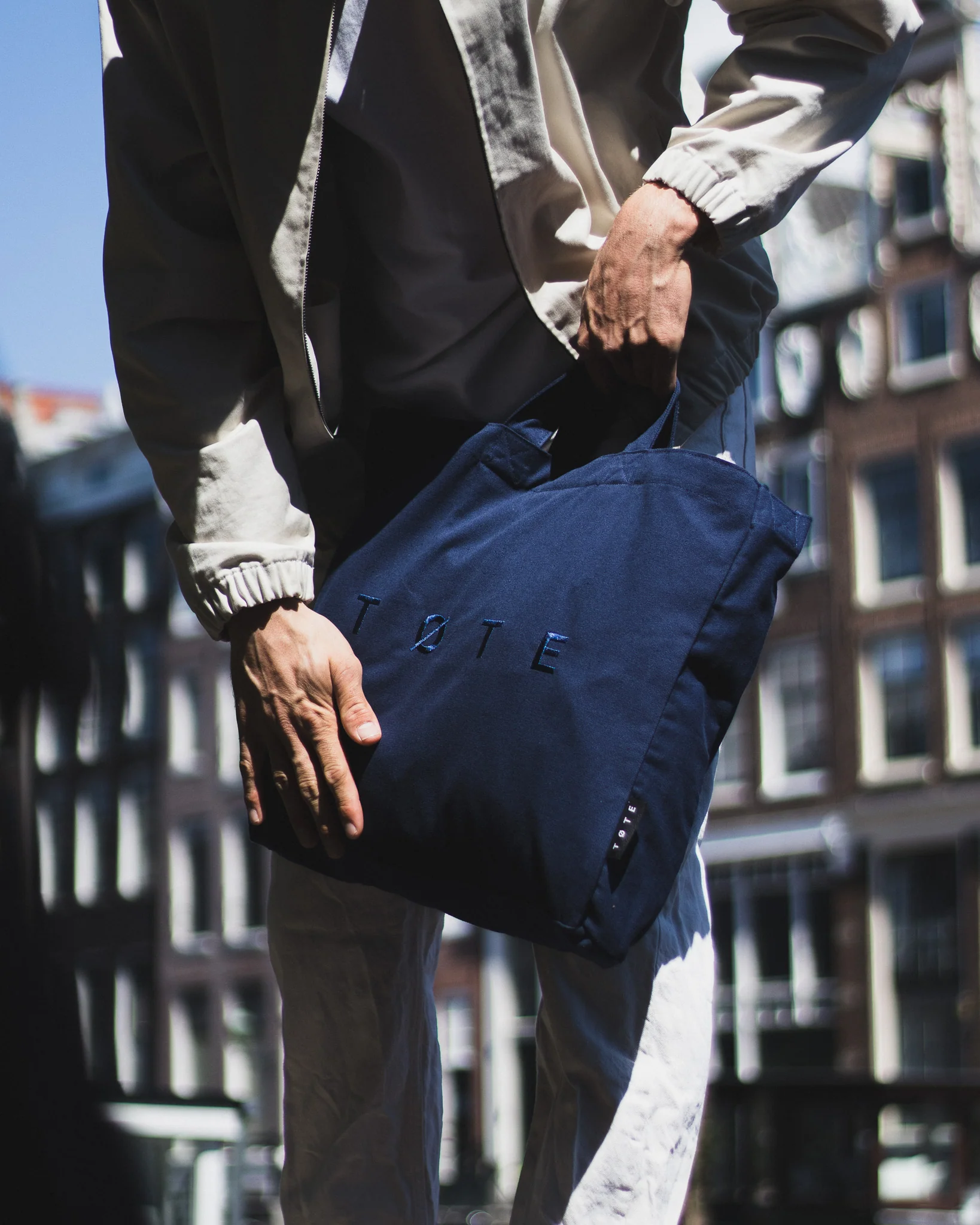 Navy Blue TØTE Bag | Stitched - Image 18