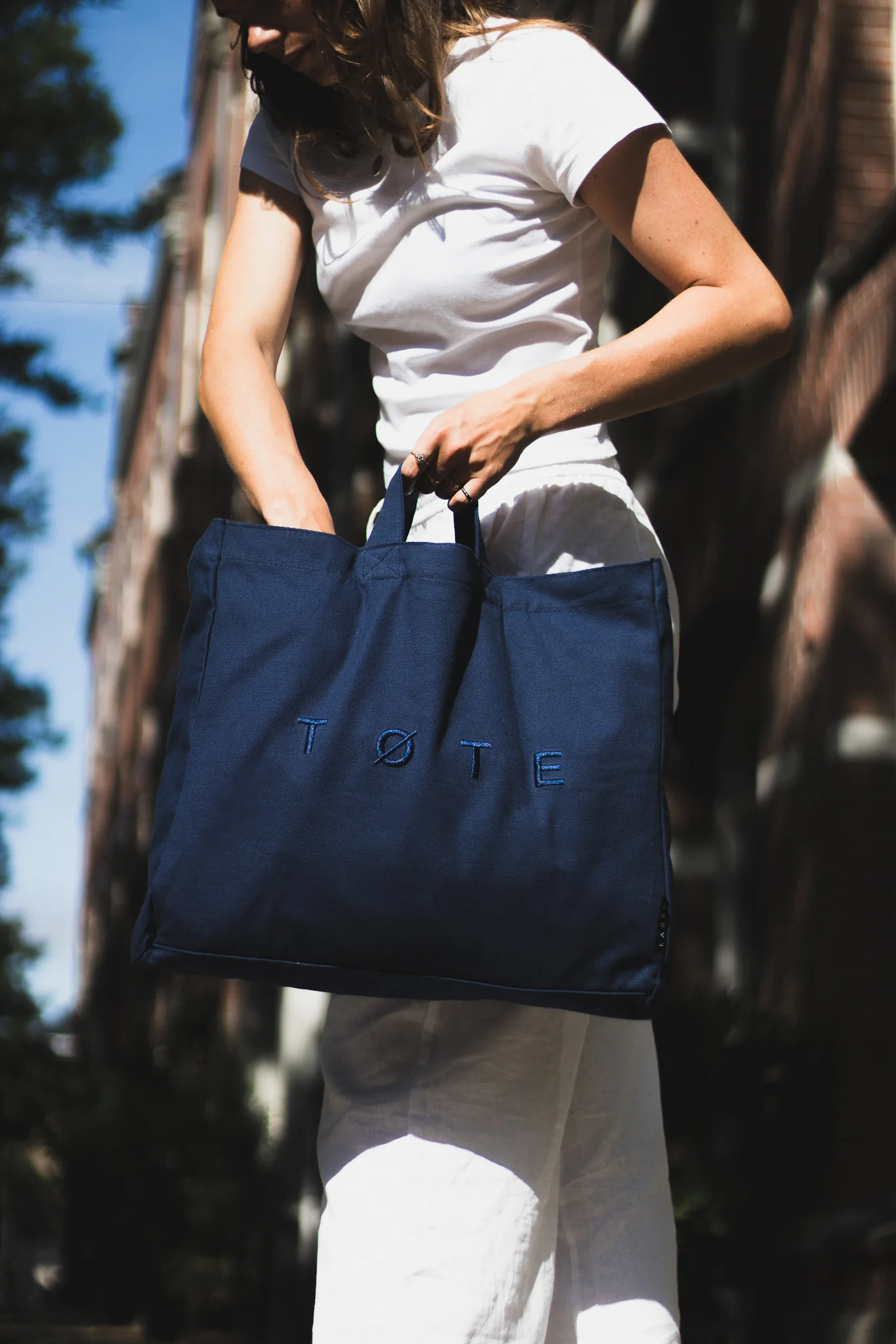 Navy Blue TØTE Bag | Stitched - Image 19