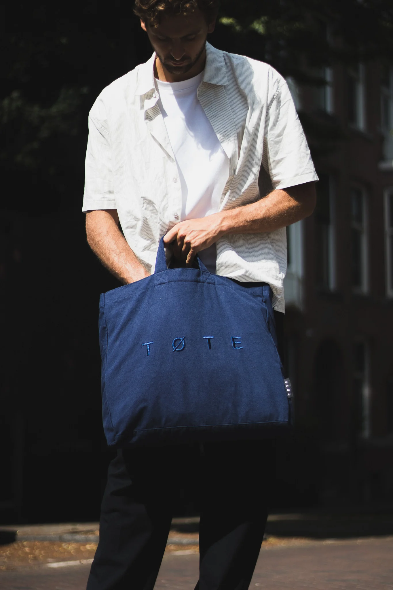 Navy Blue TØTE Bag | Stitched - Image 21