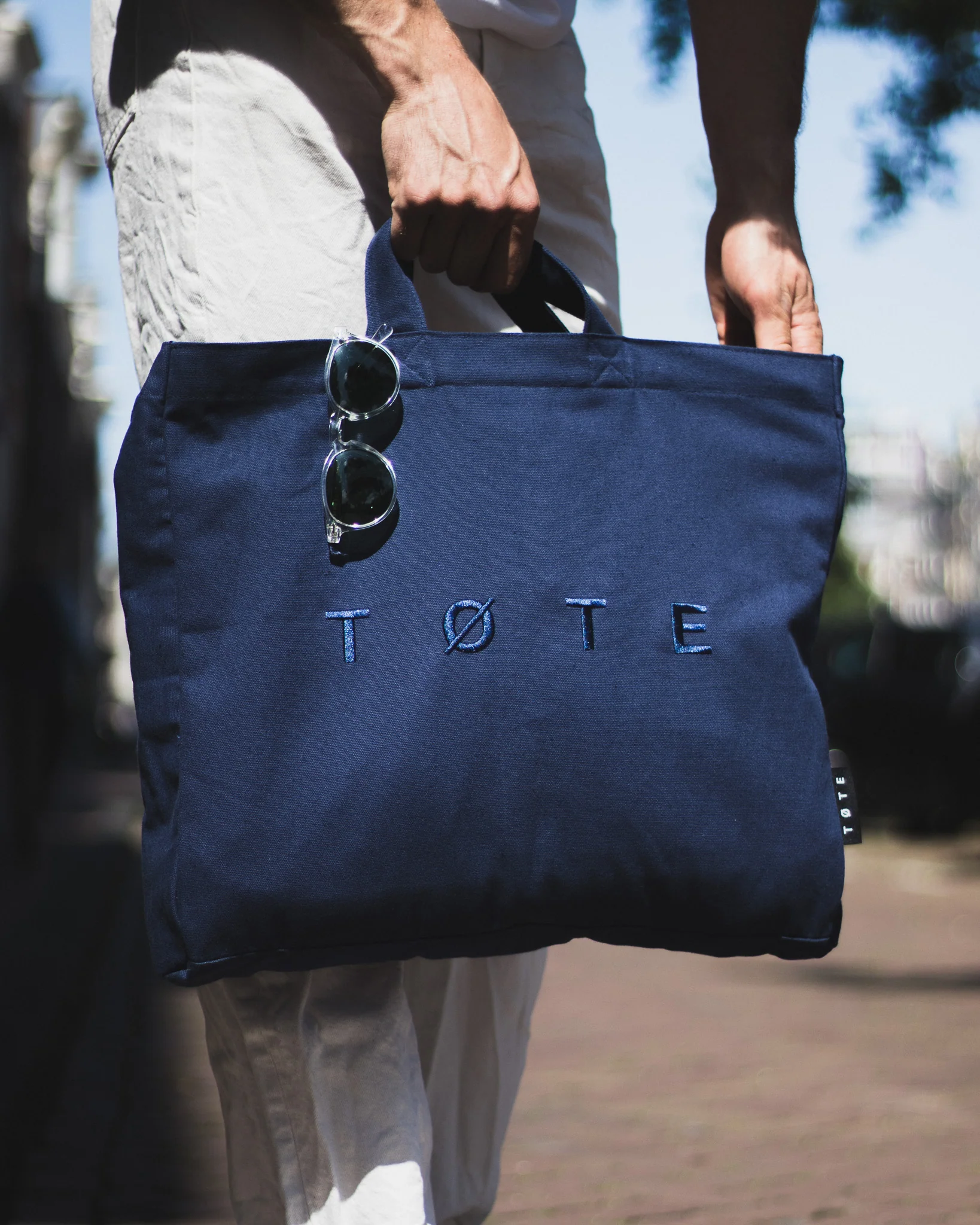 Navy Blue TØTE Bag | Stitched - Image 11
