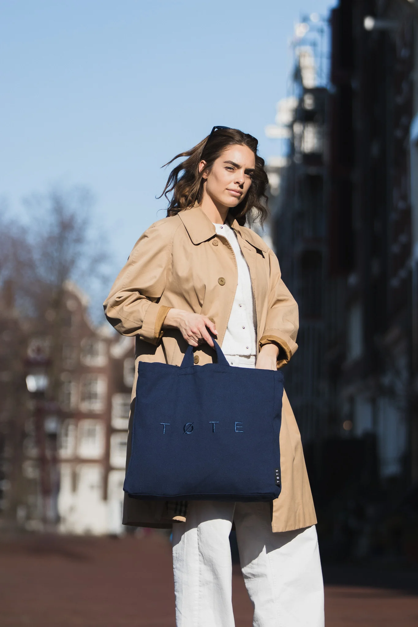 Navy Blue TØTE Bag | Stitched - Image 22